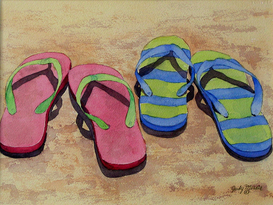 Florida Dress Shoes Painting by Judy Mercer