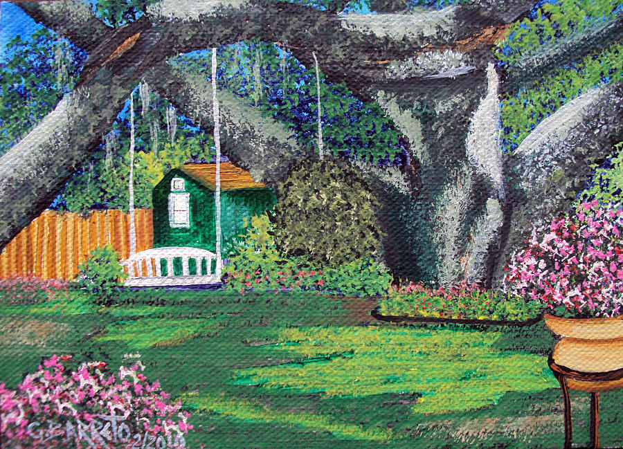 Florida Garden Painting by Gloria E Barreto-Rodriguez