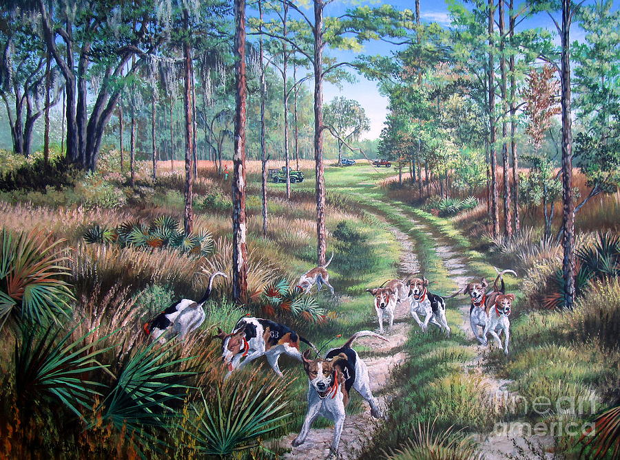 Dog Painting - Backwoods Pursuit - Good Ole Country Music by Daniel Butler