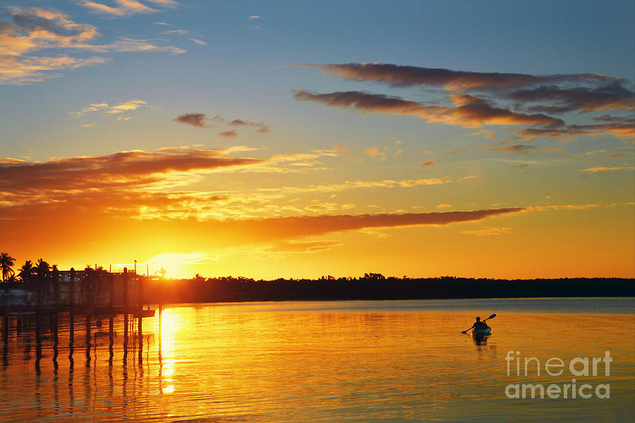 Florida Kayaker at Sunset Photograph by Catherine Sherman