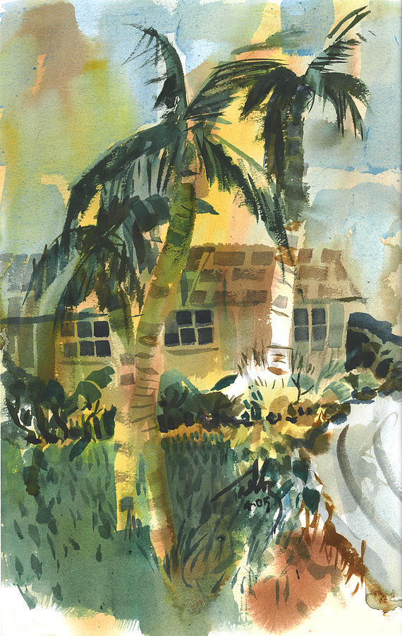 Florida palms Painting by Thomas Tribby