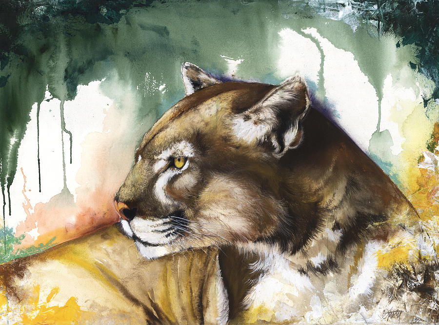 Florida panther 2 Mixed Media by Anthony Burks Sr
