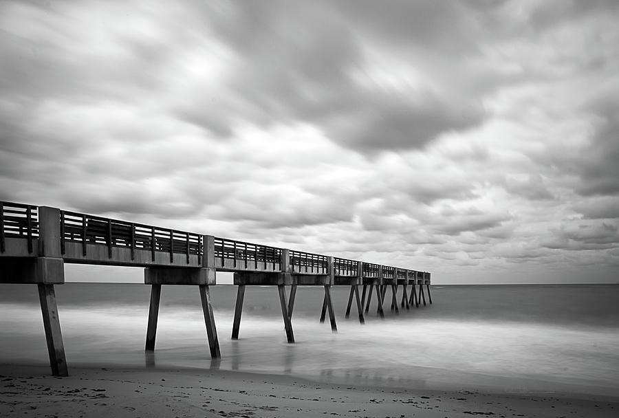 Florida Pier Rolling Clouds Photograph by R Scott Duncan