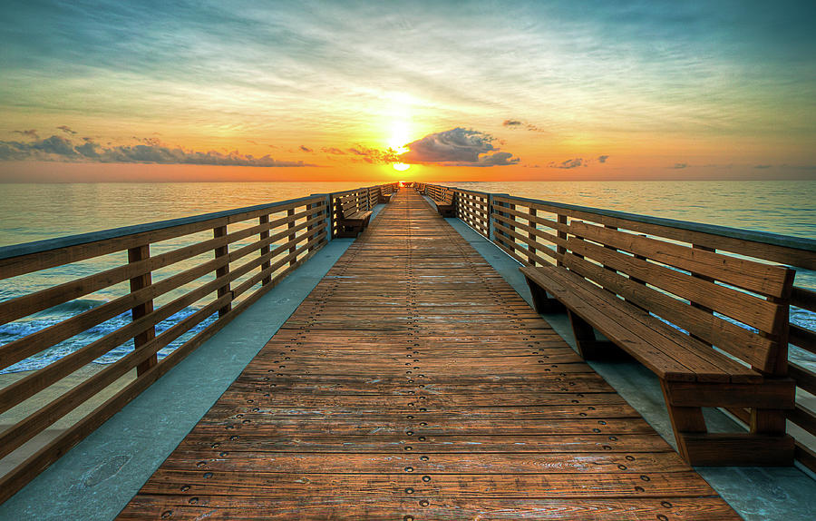 Florida Pier Sunrise Photograph by R Scott Duncan