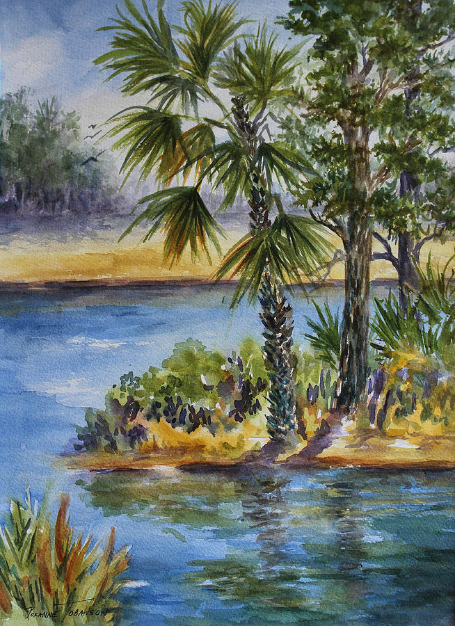 Florida Pine Inlet Painting by Roxanne Tobaison