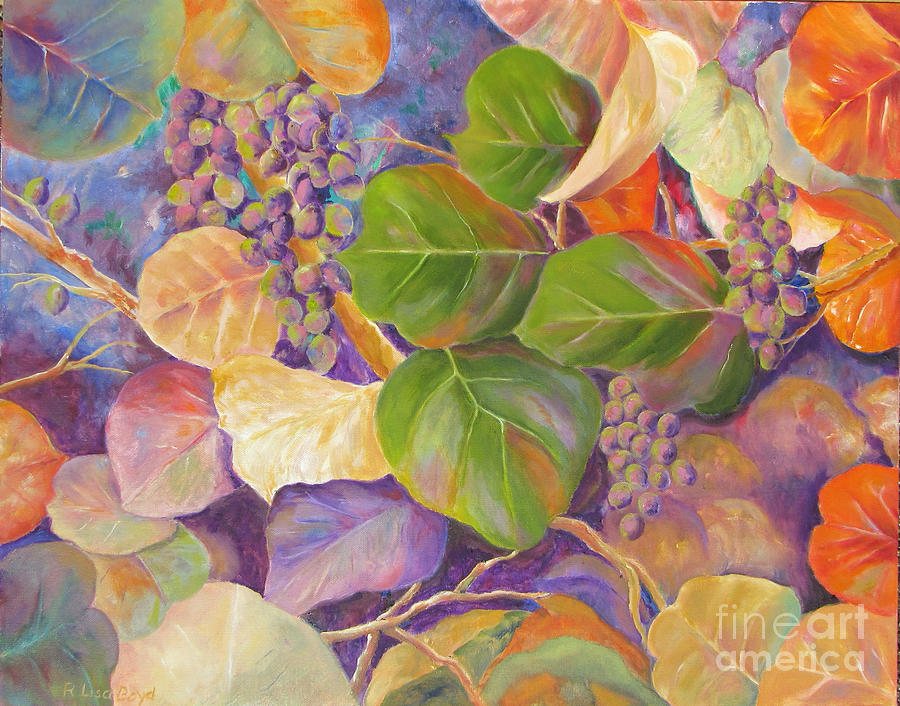Florida Sea Grape Tree Painting by Lisa Boyd