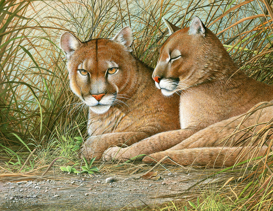 Florida Siblings Painting by Mike Brown