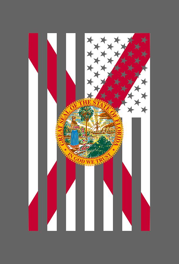 Florida State Flag Graphic USA Styling Digital Art by Garaga Designs
