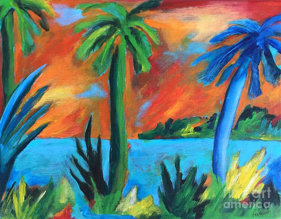 Florida Sunset Painting by Elizabeth Fontaine-Barr