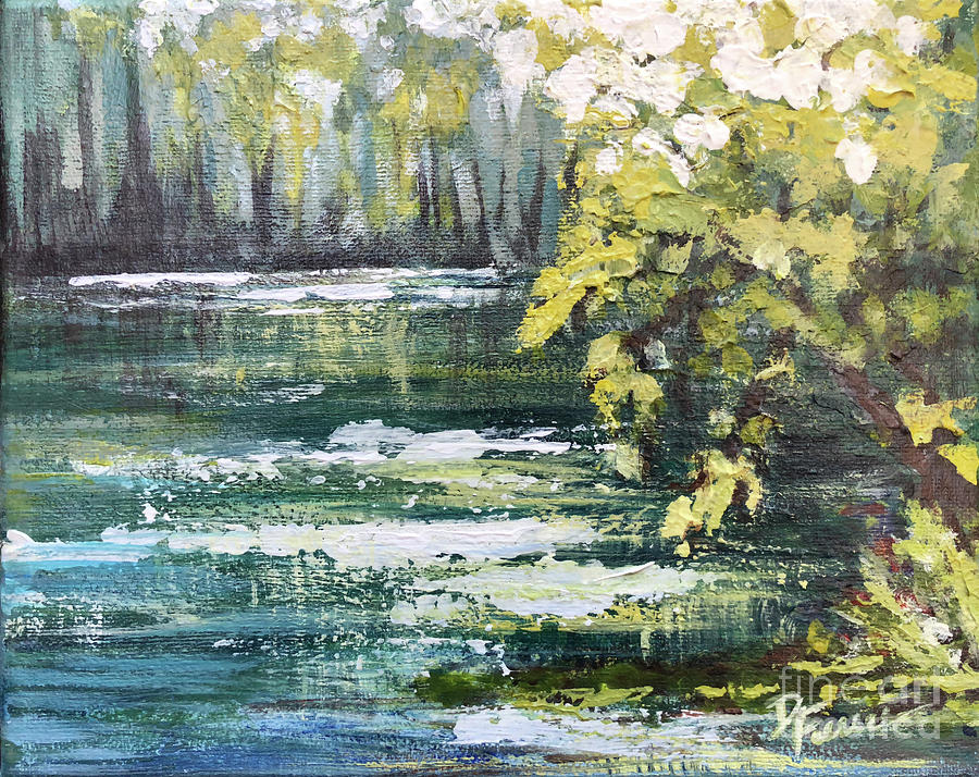 Florida Woods Pond Painting by Deborah Ferree