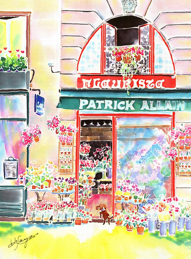 Florist in Ile St.Louis Painting by Hisayo OHTA
