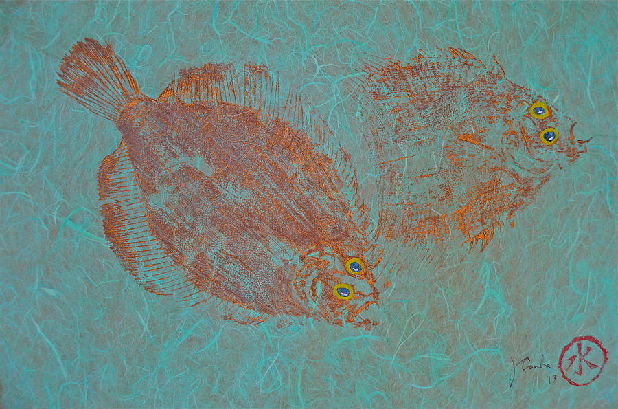 Flounder - Sand Dabs - Dover Sole Mixed Media by Jeffrey Canha