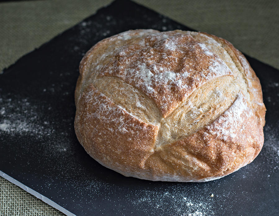 Floured Tuscan Boule Loaf Photograph by Diane Bell