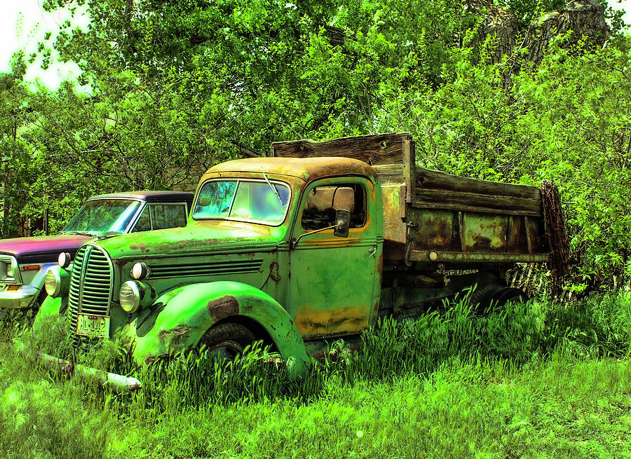 Flourescent Green Truck Photograph by Lorraine Baum
