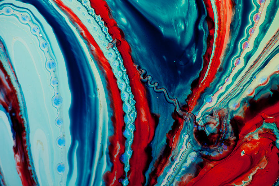 Abstract Photograph - Flow in Red and Blue by John Daly