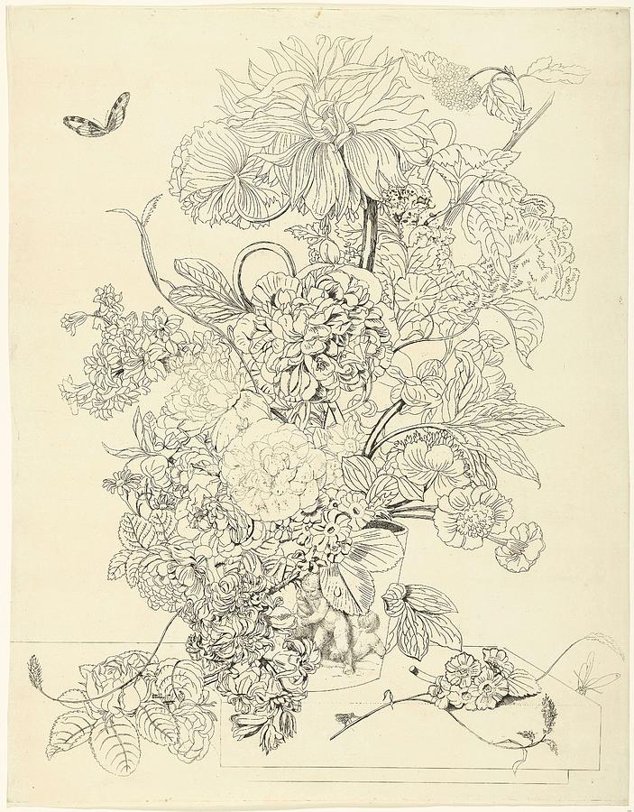 Flower arrangement, Anthonie van den Bos, 1778 - 1838 c Painting by Celestial Images