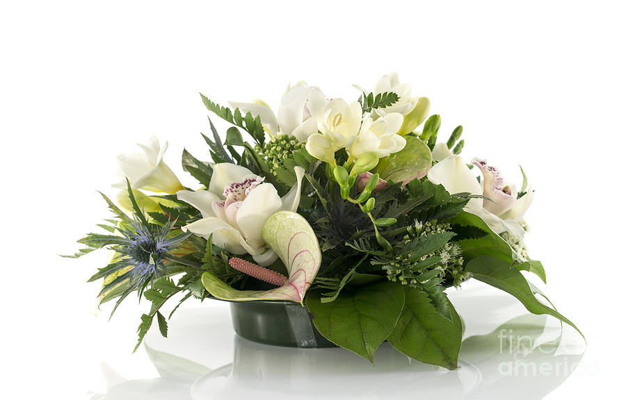 Flower Arrangement With Lilys And Freesia by Compuinfoto