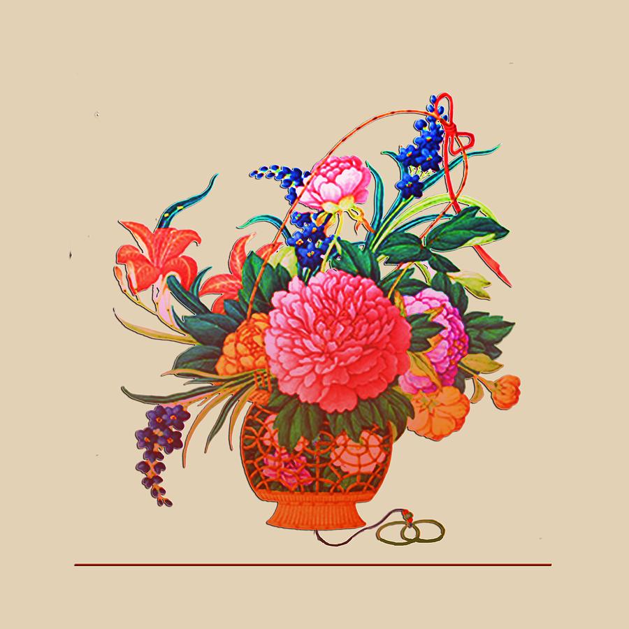 Flower Basket Digital Art by Asok Mukhopadhyay