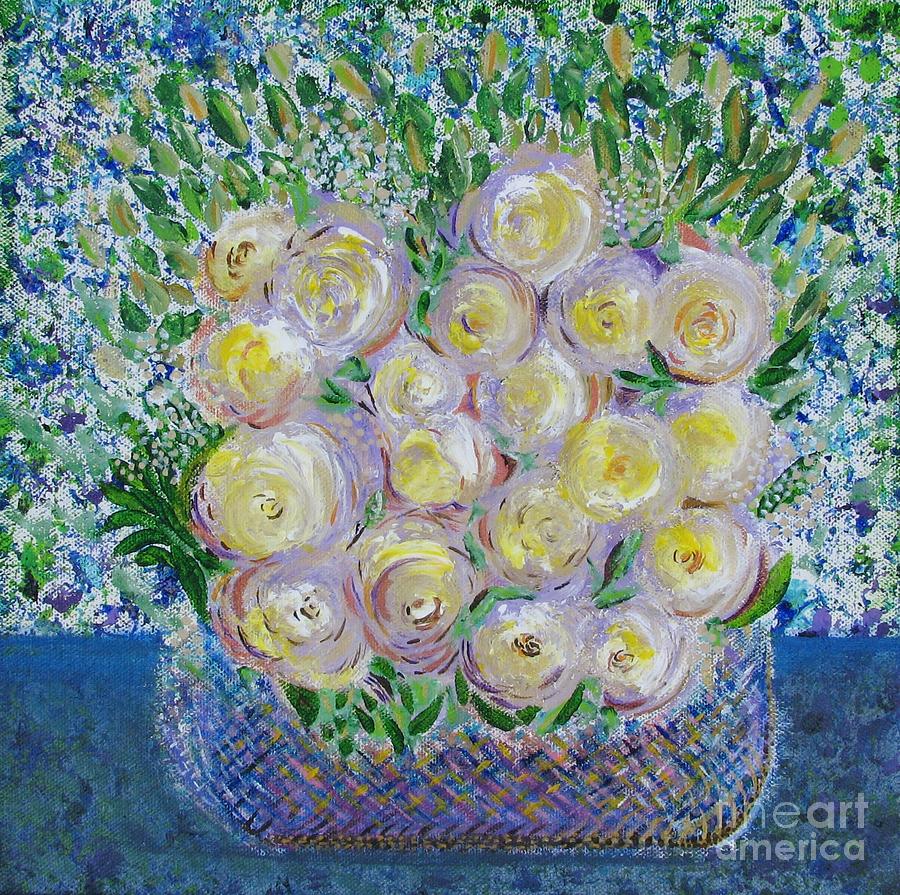 Flower Basket Painting by Corinne Carroll