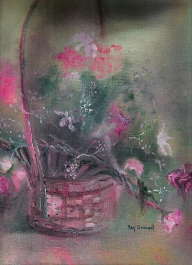 Flower Basket Painting by Raymond Doward