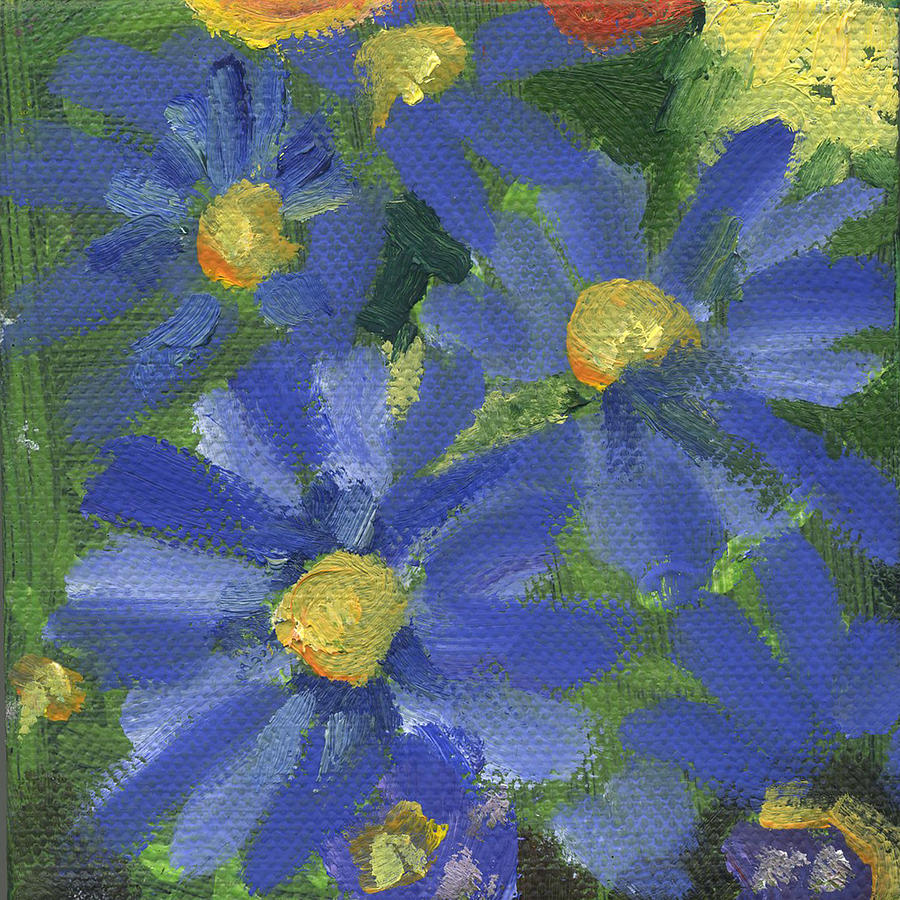 Flower Blue Painting by Kathleen Barnes