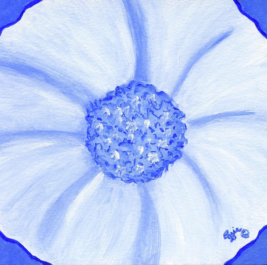 Flower Blue Power Painting by Stephanie Agliano