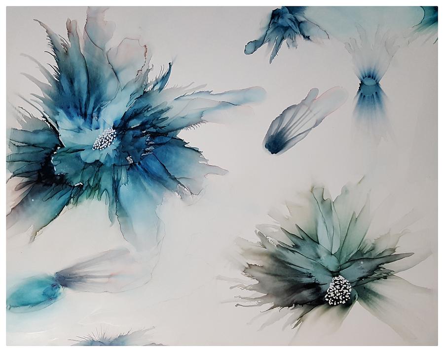 Flower Painting - Flower blues by Cindy Rothery