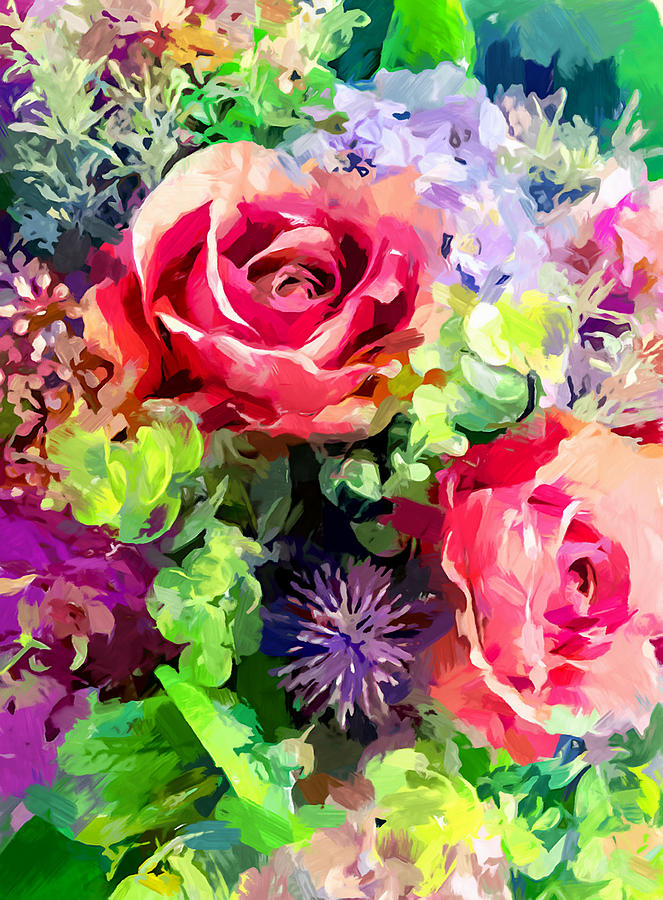 Flower Bouquet Painting by Chris Butler