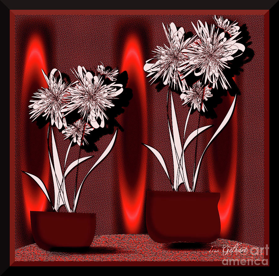 Flower bowl Digital Art by Iris Gelbart