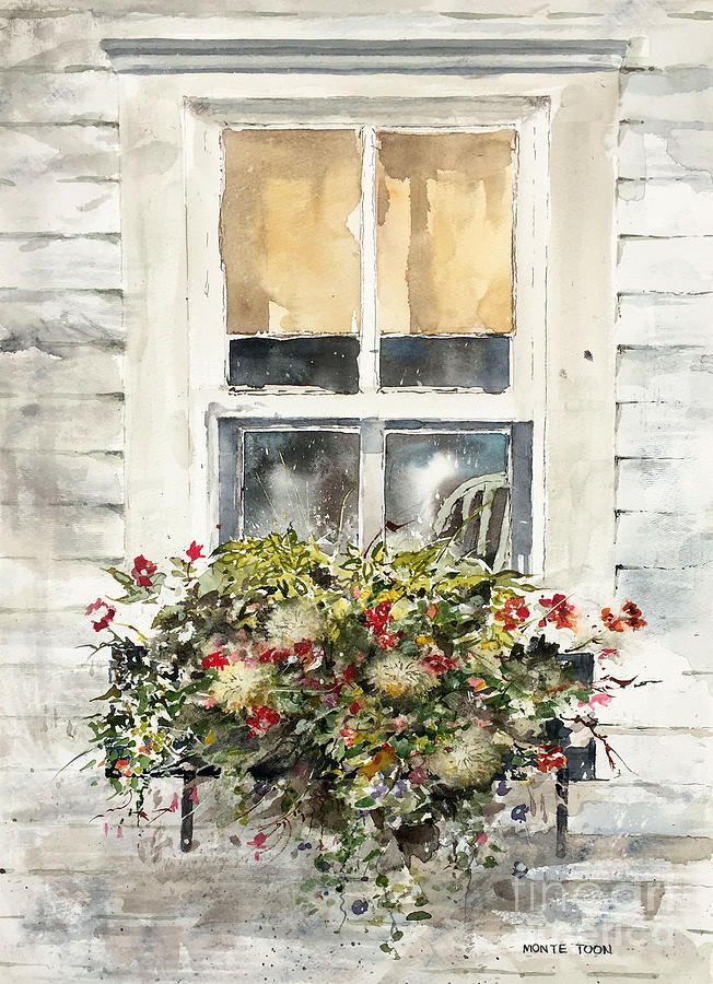 Flower Box Painting by Monte Toon