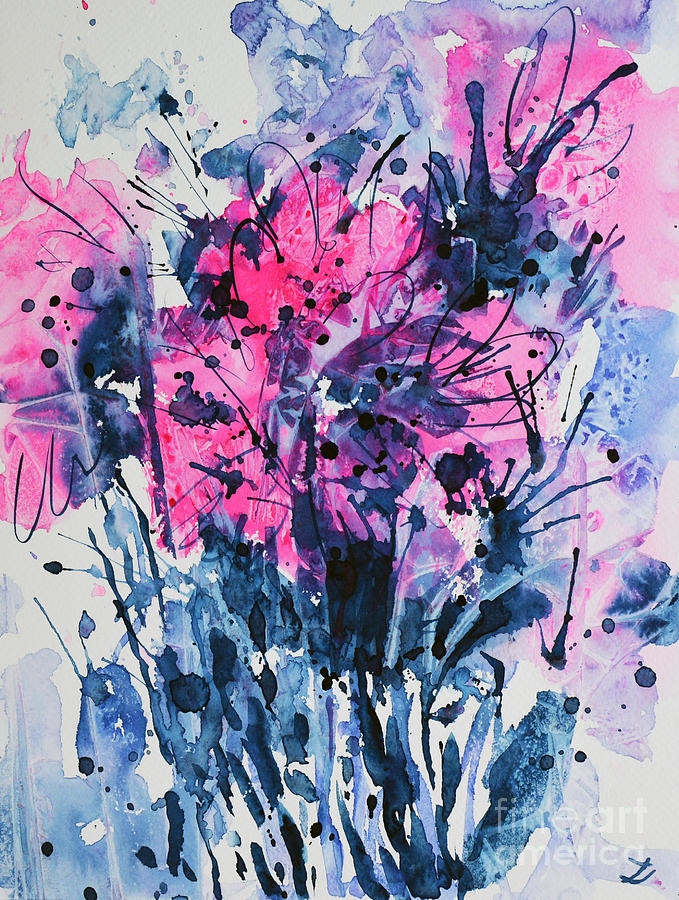 Flower Burst Painting by Zaira Dzhaubaeva