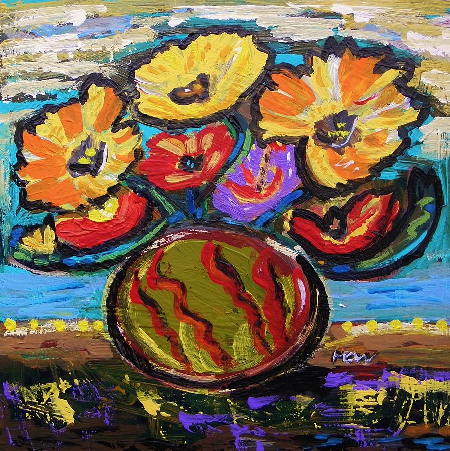 Flower Cacophony Painting by Mary Carol Williams