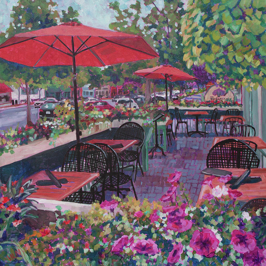 Flower Painting - Flower Cafe No. 1 Niagara-on-the-lake by Heather Nagy