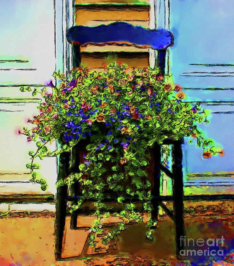 Flower Chair Digital Art by Smilin Eyes Treasures