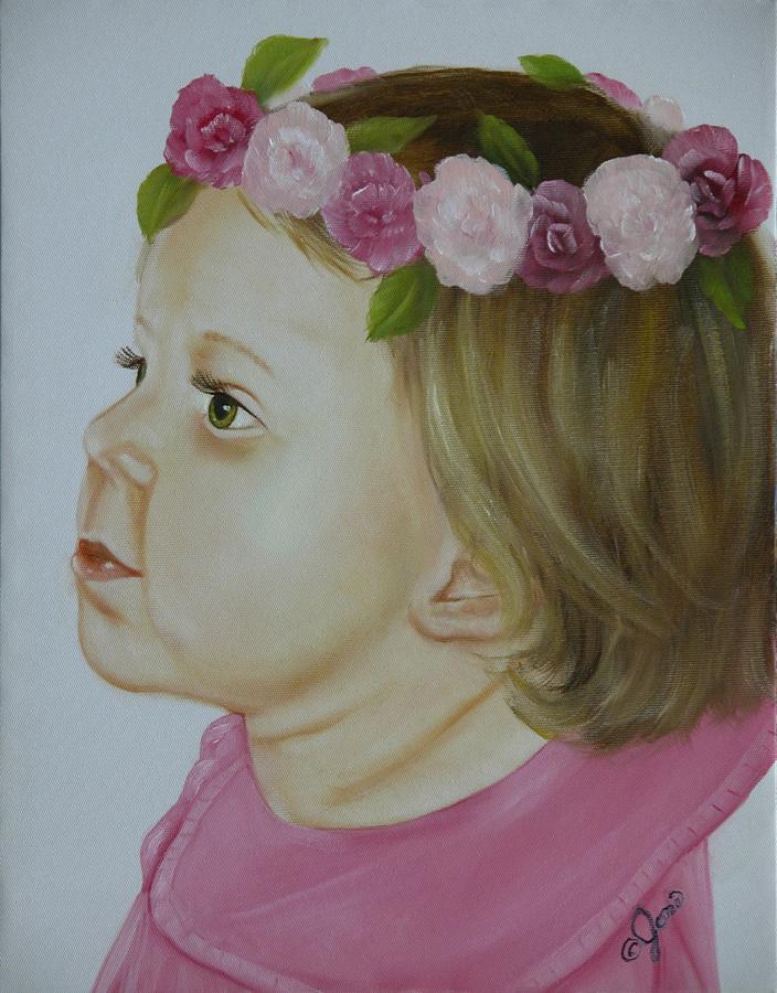Portrait Painting - Flower Child by Joni McPherson