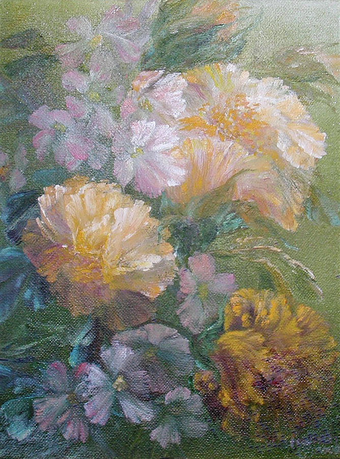 Flower Painting - Flower Cluster with Poppies by Sunny Franson