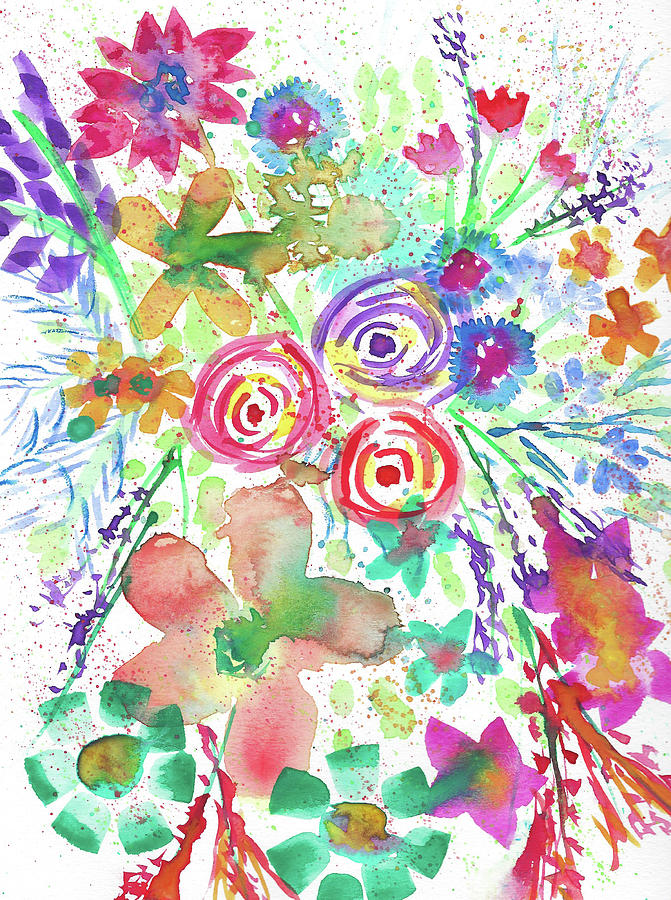 Flower Crazy Painting by Susan Campbell