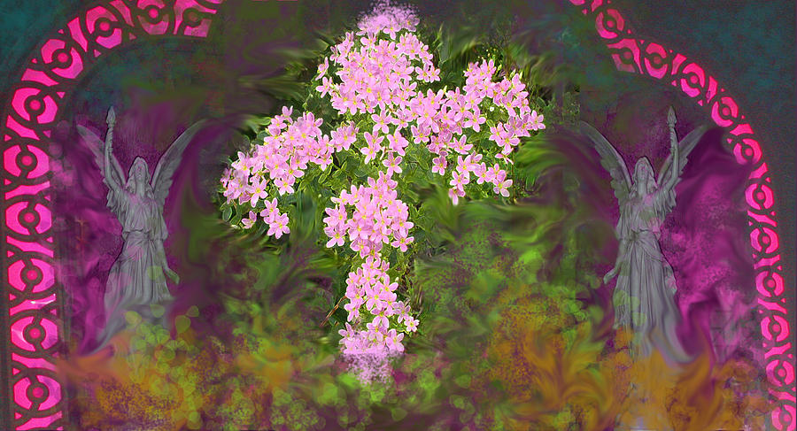 Flower Cross Fancy Mixed Media by Anne Cameron Cutri