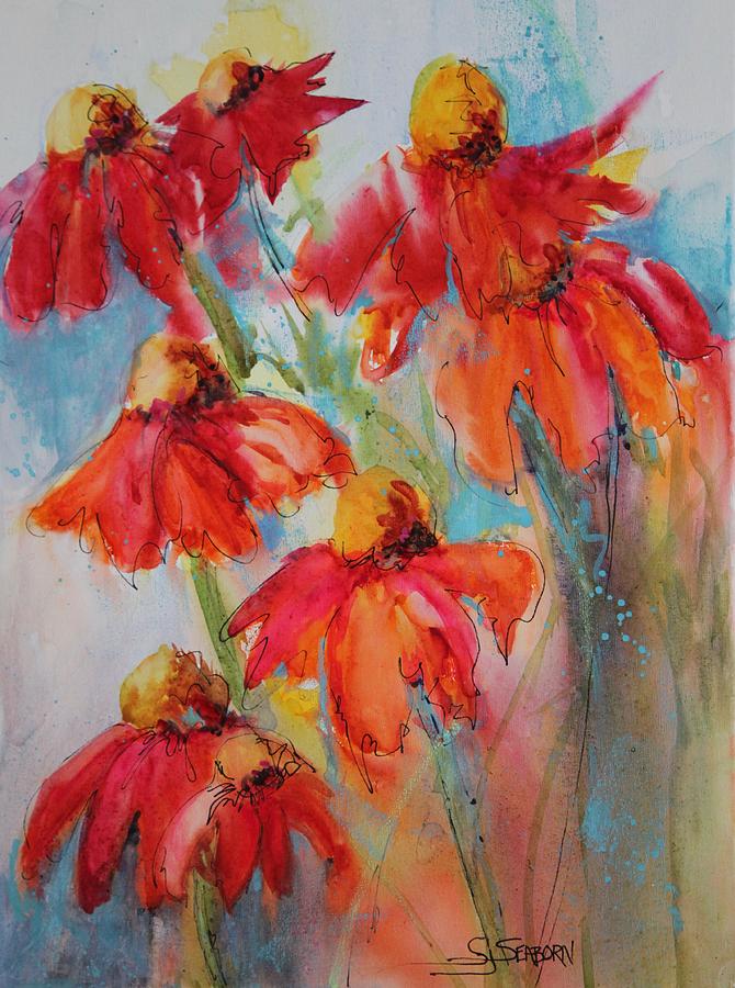 Flower Dance III Painting by Susan Seaborn
