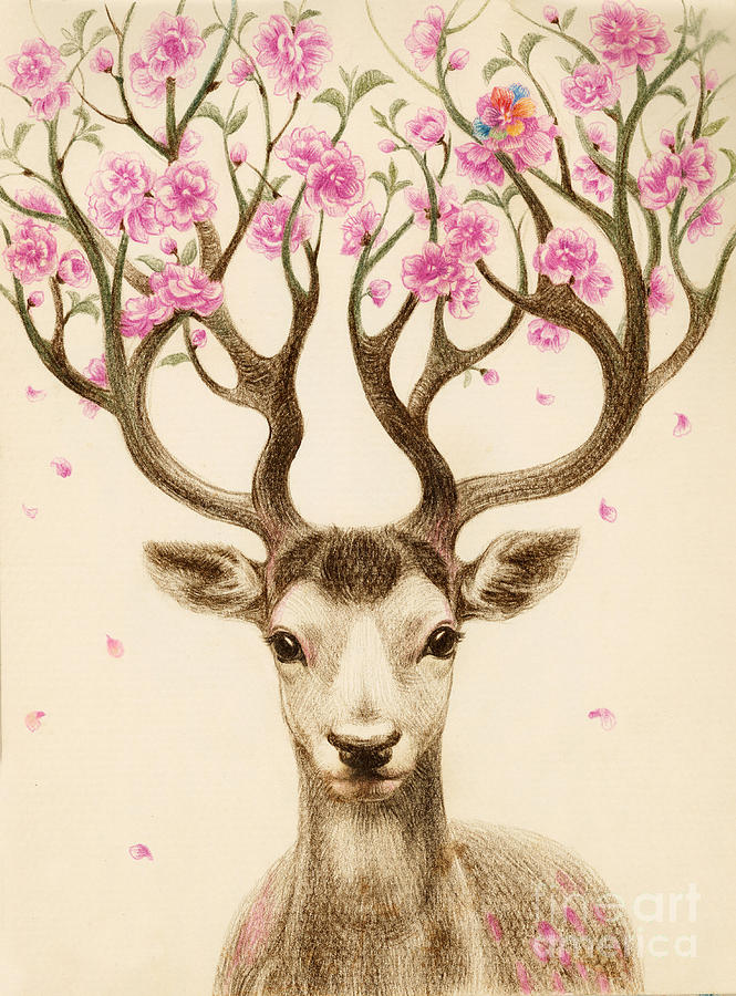 Flower deer by Jiang Betty