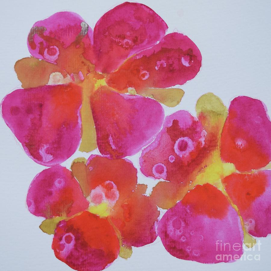 Flower Doodle With Alcohol Droplets Painting by Barrie Stark