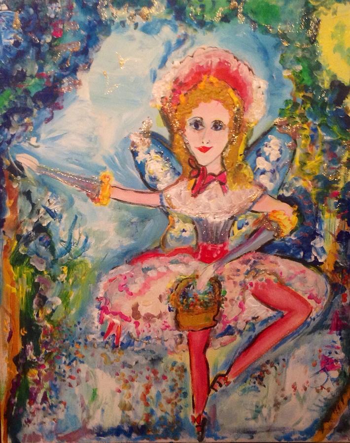 Flower fairy Doll Painting by Judith Desrosiers