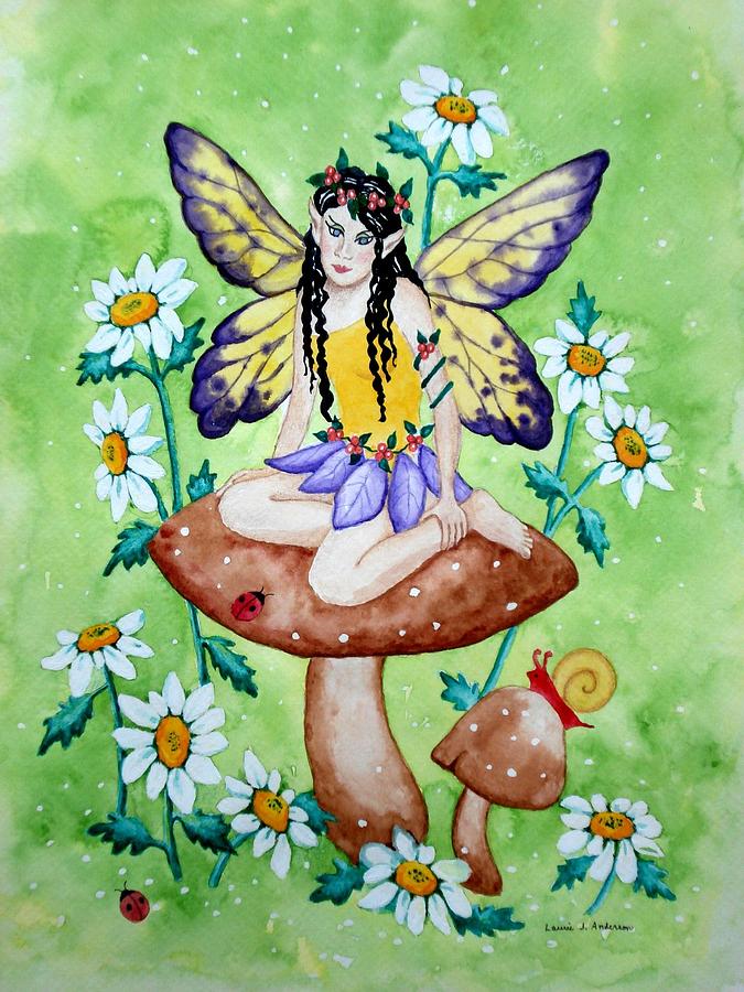 Flower Fairy Painting by Laurie Anderson