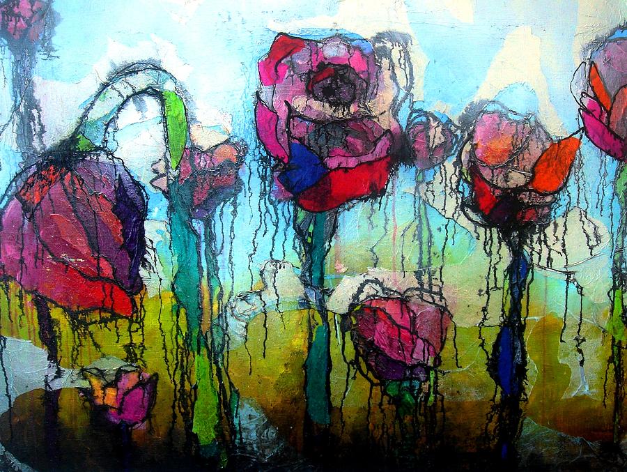 Flower Painting - Flower Field by Lizzie  Johnson