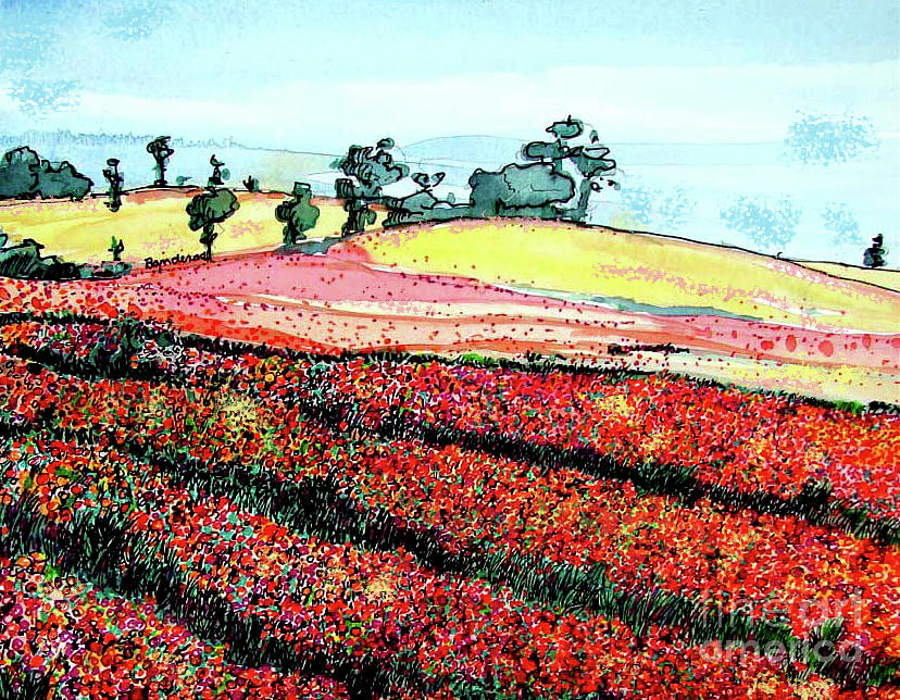 Flower Fields Painting by Terry Banderas