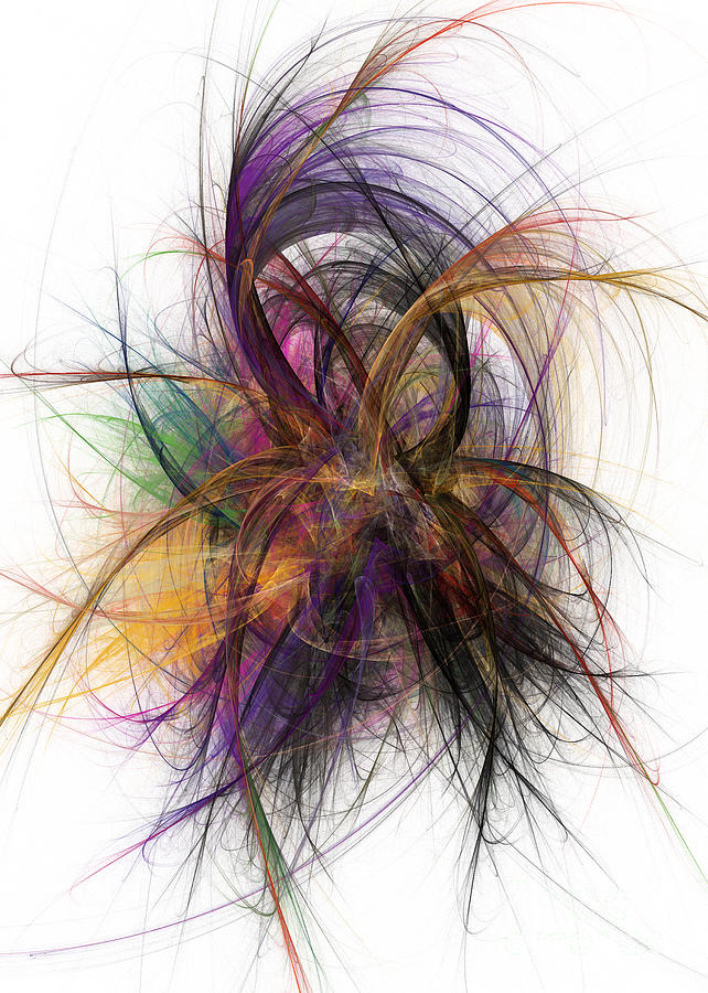 Flower fractal abstract art Digital Art by Justyna Jaszke JBJart
