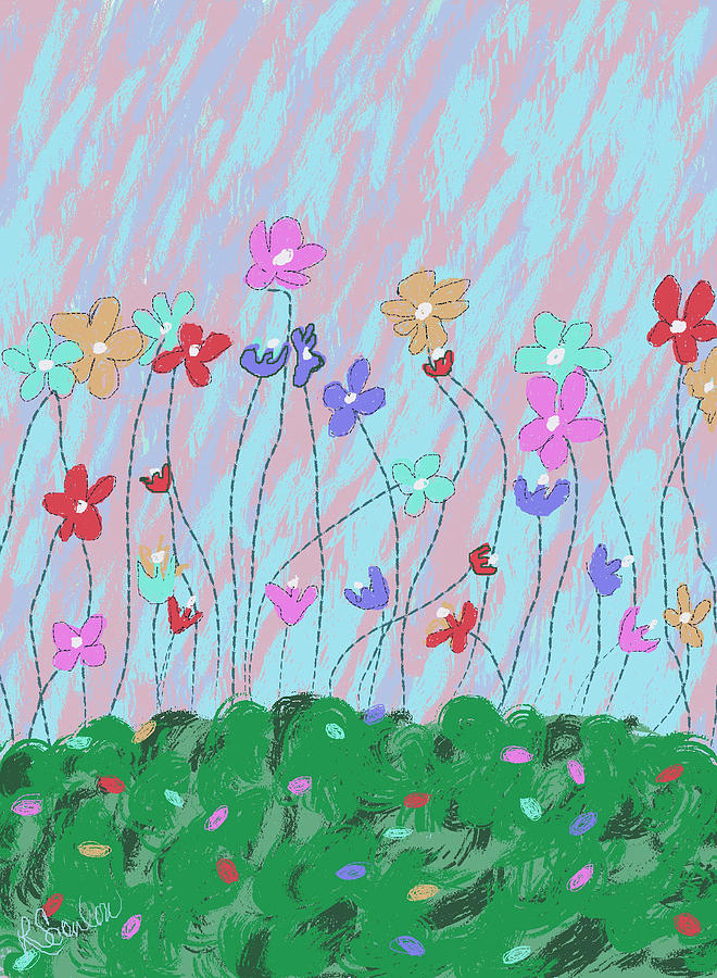 Flower Fun Painting by Rosalie Scanlon