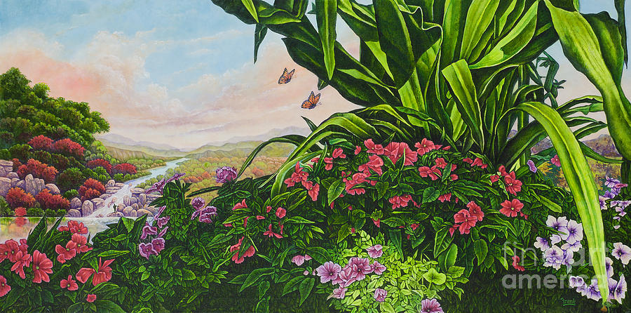 Flower Garden VII Painting by Michael Frank