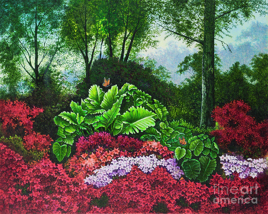 Flower Garden X Painting by Michael Frank