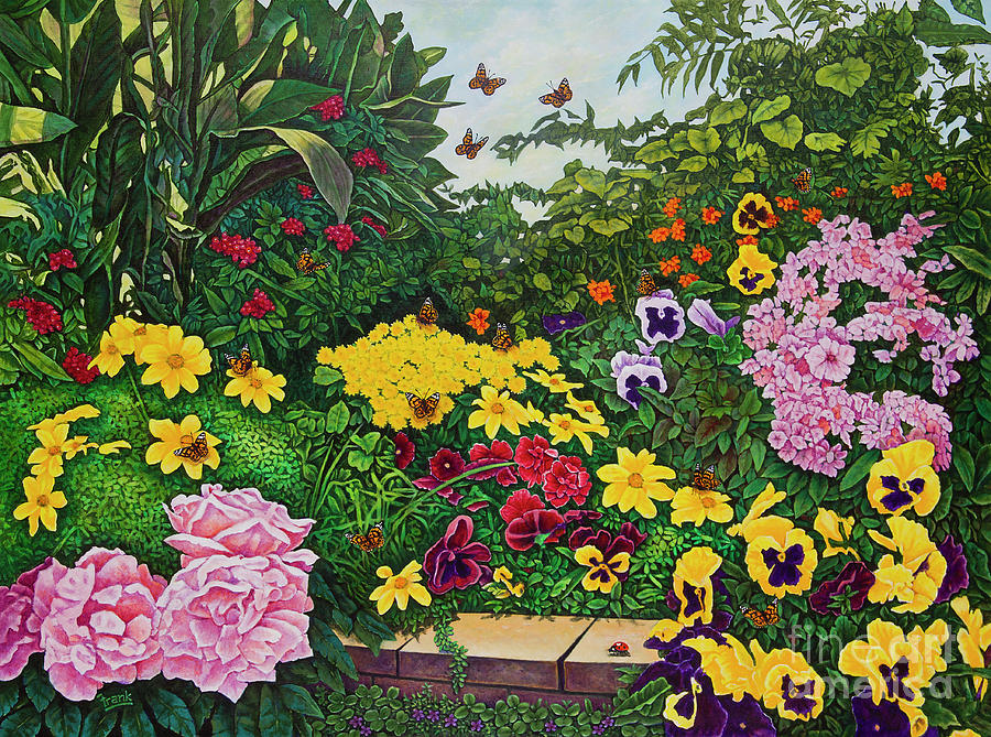 Flower Garden XII Painting by Michael Frank